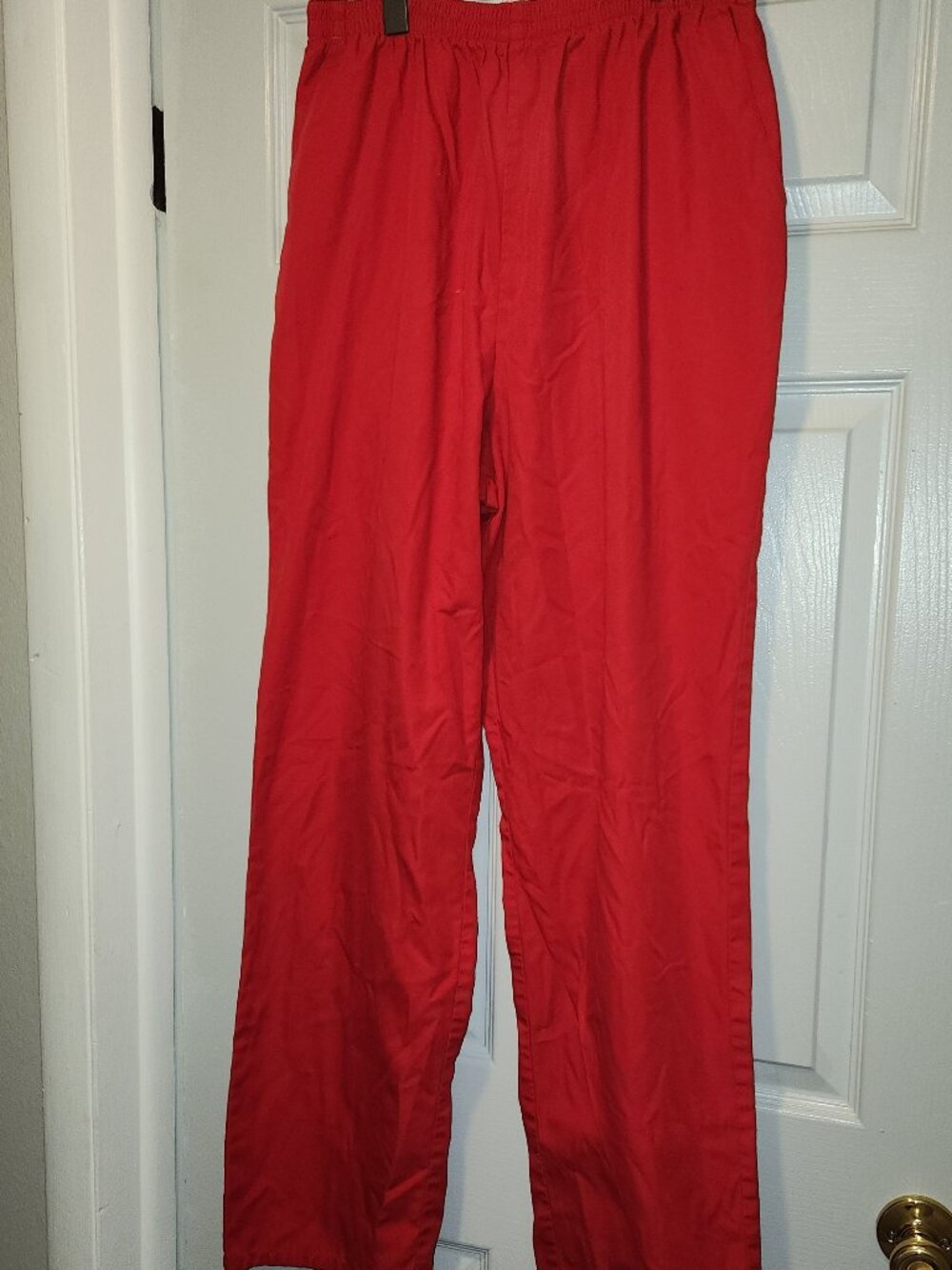 Cherokee Workwear Red Scrub Pants Unisex Large Elastic Waist